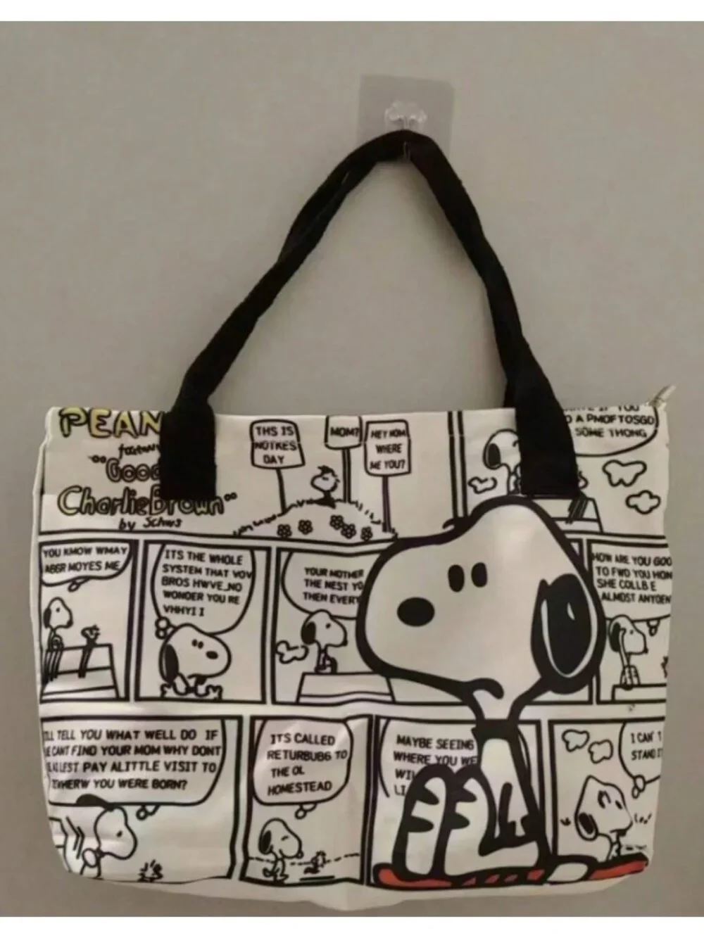 Snoopy Peanuts Canvas Tote Bag Large Shoulder Laptop Travel School Multi Pocket